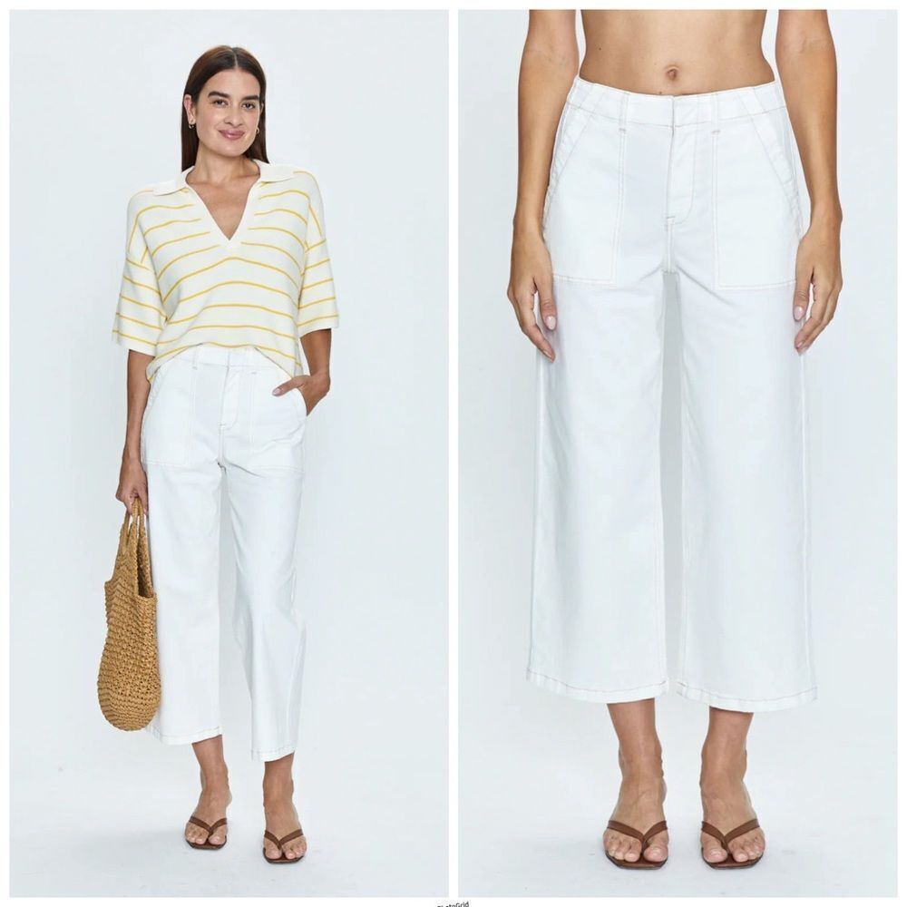 Revolve Pistola Sophia Le Blanc Cream White Pants Size 27